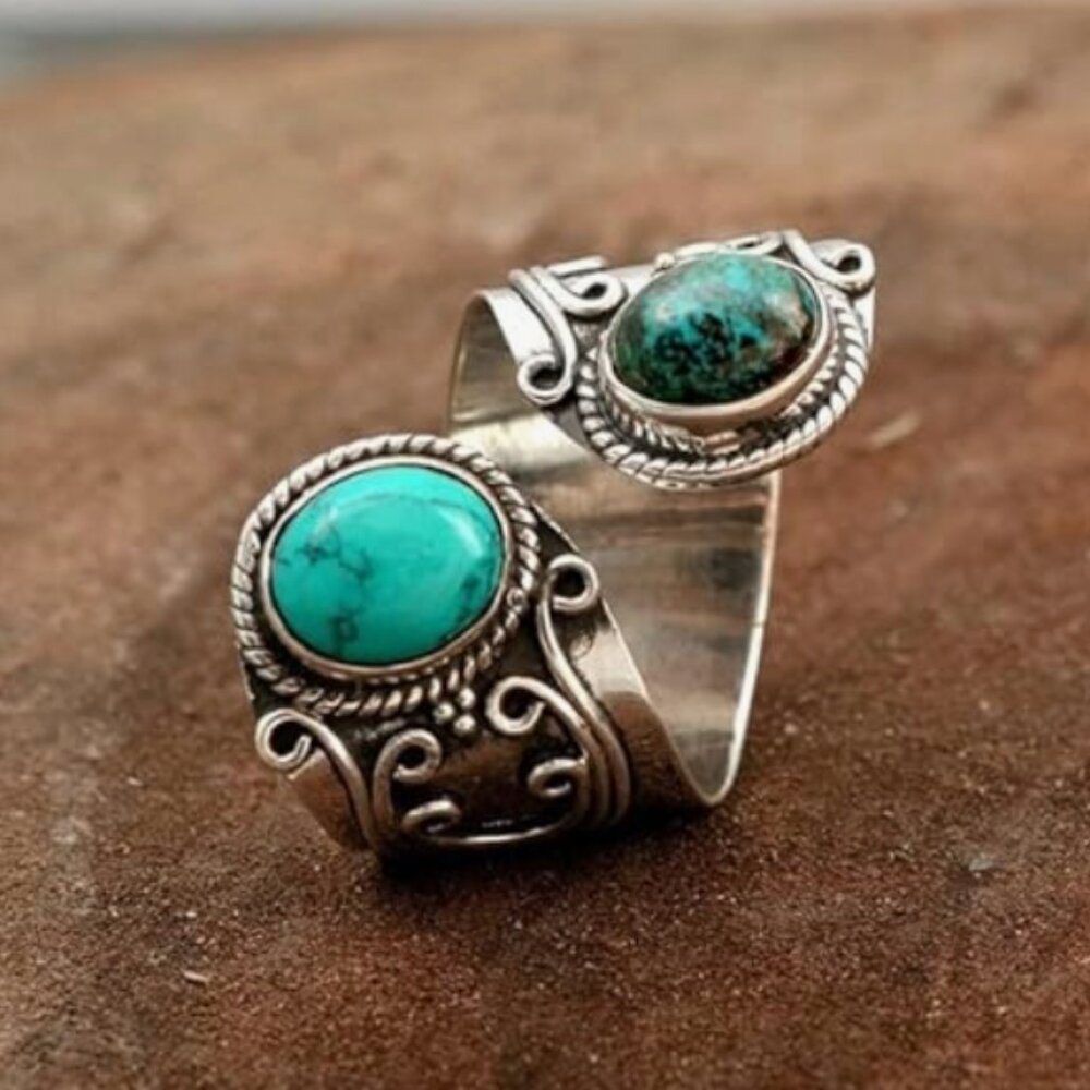 Turquoise Statement Resizable Ring - image 1